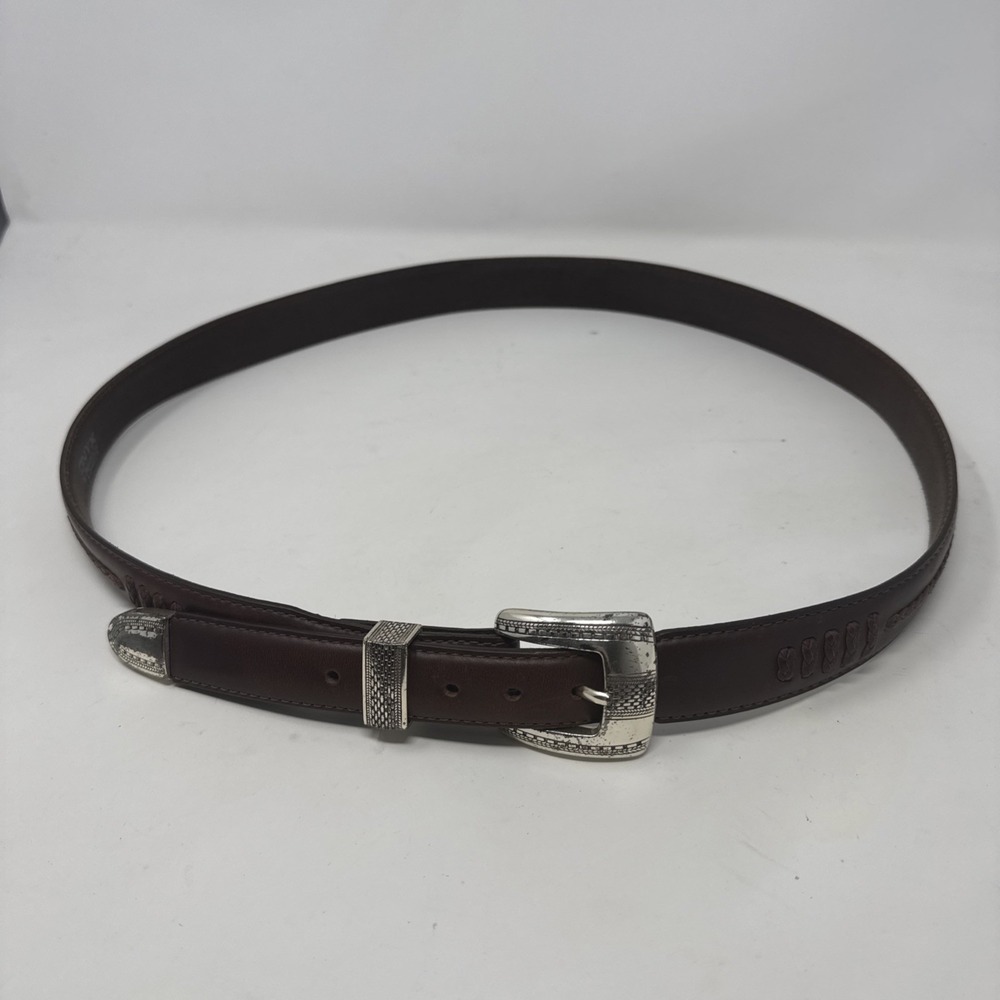 Onyx By Brighton Men's Southwest Leather Belt Concho‎ Brown Size 42